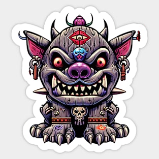 Voodoo Tiki Pit bull Dog Sticker